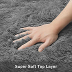 4x6 Area Rug for Living Room:Ultra Soft Fluffy Shag Dark Grey Rugs, Large Fuzzy - Image 7