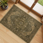 RELEANY Area Rugs Small 2'x3' Washable Non-Slip, Floral Vintage Distress by RELEANY
