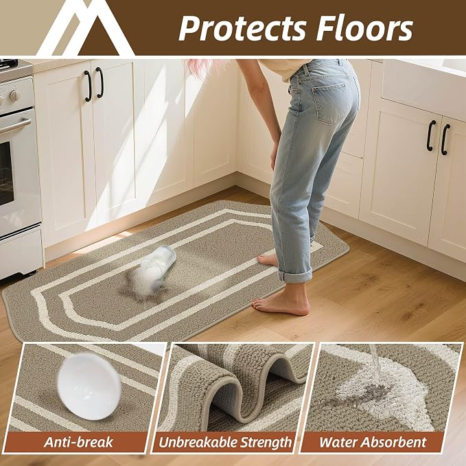 COSY HOMEER Kitchen Rugs and Mats Sets of 2PCS Non Slip Kitchen Mats - Image 3