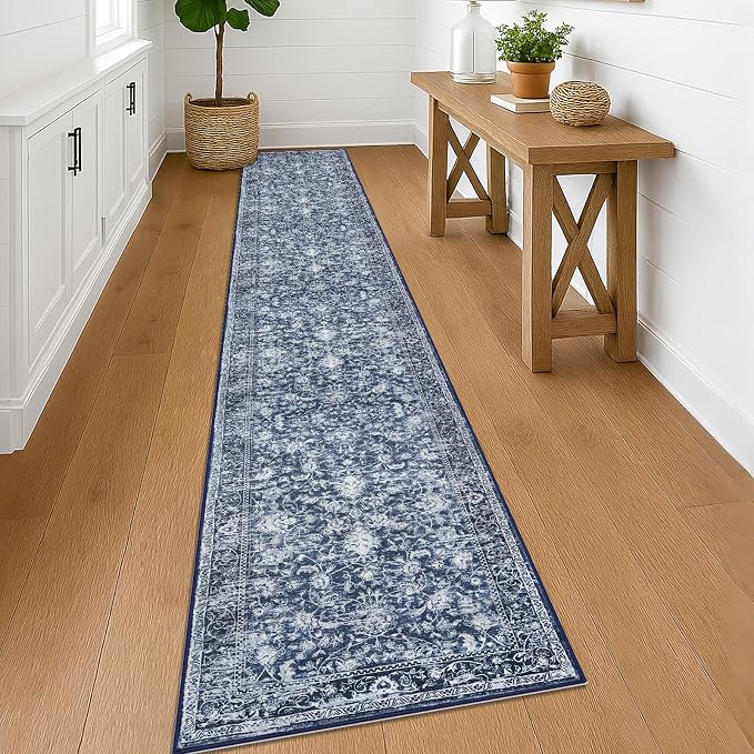 KILOCOCO Runner for Hallway 2x12 Runner Rug Printed Vintage Floral Washable Rug - Image 2