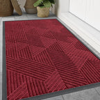 Smiry Front Door Mat Outside Entrance, Heavy Duty Sturdy Natural Rubber Doormat by Smiry