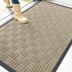 OLANLY Front Door Mat Outside Entrance 47x32, Heavy Duty Sturdy Natural Rubber by OLANLY