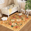 DUKINO 4x6 Area Rug, Lightweight Non Slip Washable Floral Rug, Indoor Low Pile by DUKINO