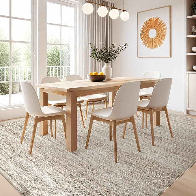 Nakagishi 9x12 Area Rugs Living Room: Washable Large Vintage Rug Neutral - Image 7