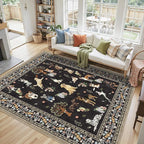 Black Living Room Rugs, Dogs Area Rugs 5x7 - Image 4