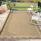 LIVEBOX Scalloped Washable 8x10 Rug, Easy Jute Tan Rug - Image 8