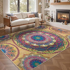 Arenarug Meditation Indoor Outdoor Rug 4x6 ft Mandala Pattern Rug Boho Style - Image 7