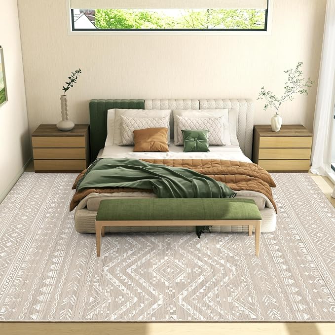 Miukiki 8x10 Area Rug for Living Room Moroccan Washable Rugs Non Slip Indoor - Image 8