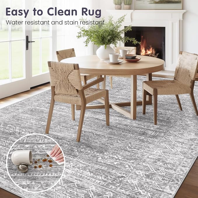 Washable Rug 6x9 Area Rugs: Modern Geometric Rugs - Image 8