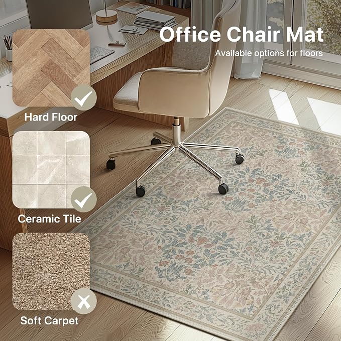 48"x72" Office Chair Mat for Hardwood Tile Floor, Under Desk Carpet Protector - Image 3
