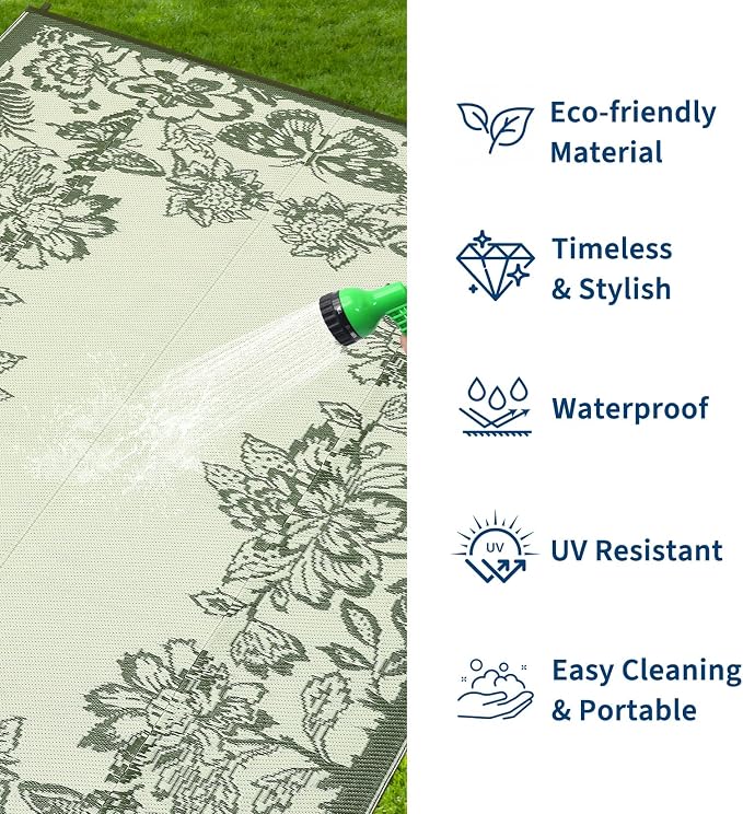 Garvee Outdoor Rugs 9' x 18’ Waterproof Reversible Mats, Large Area Plastic - Image 2