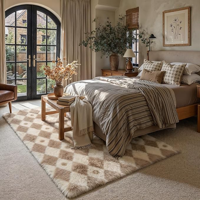 PureCozy Brown 6x9 Area Rug for Living Room Washable Non Slip Neutral Soft - Image 4