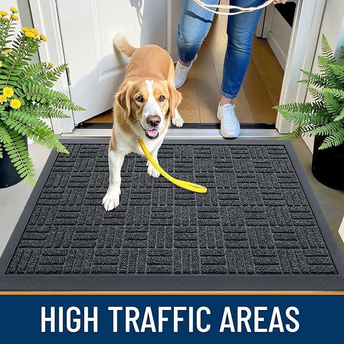 OLANLY Front Door Mat Outside Entrance 71x47, Heavy Duty Sturdy Natural Rubber - Image 5