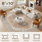 8x10 Washable Area Rug, Large Rugs - Image 4