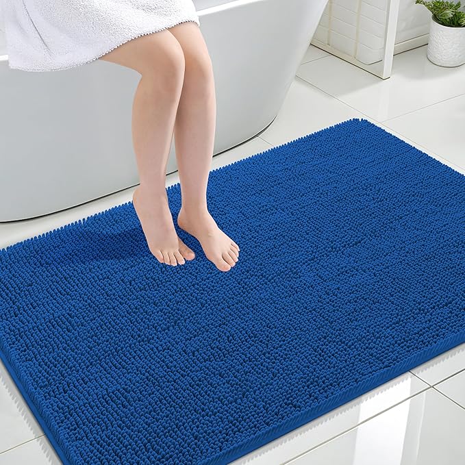 OLANLY Large Bathroom Rugs 44x32, Soft Absorbent Chenille Bath Rugs, Rubber by OLANLY