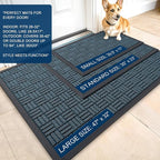 OLANLY Front Door Mat Outside Entrance 47x23, Heavy Duty Sturdy Natural Rubber - Image 2