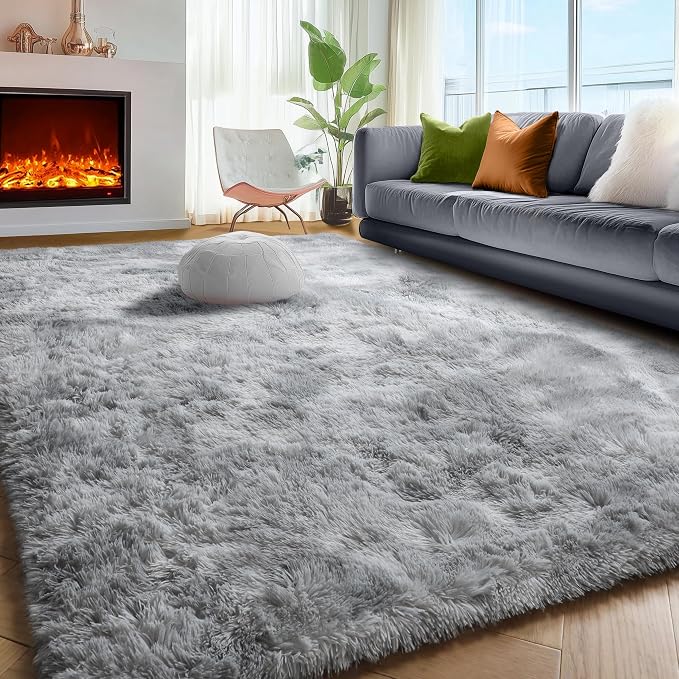 PAGISOFE Abstract Shaggy Machine Washable Area Rug 4' x 6' Plush Soft Fluffy - Image 5