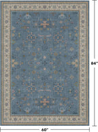 Washable 5x7 Blue Rugs for Kids Room, Boho 5 x 7 Nursery Rug Boys, Colorful - Image 2