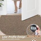 BEQHAUSE Dirt Trapper Door Mat 17" x 30" Half Circle Non Slip Washable Doormats - Image 5