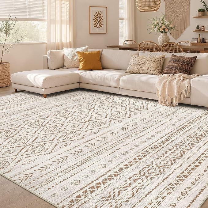 Nakagishi Area Rug Living Room Rugs: 7x9 Large Soft Machine Washable Boho by NakagishiAreaRug