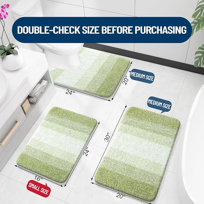 OLANLY Large Bathroom Rugs Mat 54x24, Extra Soft Absorbent Microfiber Bath Rugs - Image 2