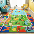 Maxsoft Kids Rug for Playroom, Educational 6x9 Play Mat for Classroom, Washable by Maxsoft