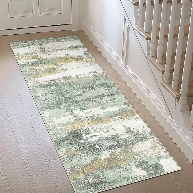 BEIMO Runner Rug for Hallway Kitchen, Soft Modern Abstract Throw Rugs, Low Pile - Image 3