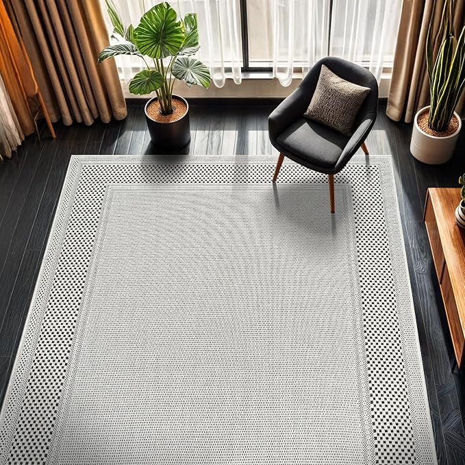 CAMILSON Easy Jute Rug 8x10, Indoor Outdoor Off-White Color Fiber Area Rugs - Image 4