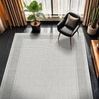 CAMILSON Easy Jute Rug 8x10, Indoor Outdoor Off-White Color Fiber Area Rugs - Image 4