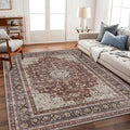 CHAMPLANT Area Rug 6'x9' Washable Vintage Traditional Floor Cover Thin Retro by CHAMPLANT