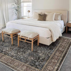 CHAMPLANT Area Rug 6'x9' Washable Vintage Traditional Floor Cover Thin Retro - Image 2