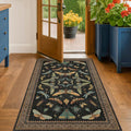 Green and Black Rug for Entryway Indoor- 3x6 Kitchen Floor Mats Non Slip by HazoHaus
