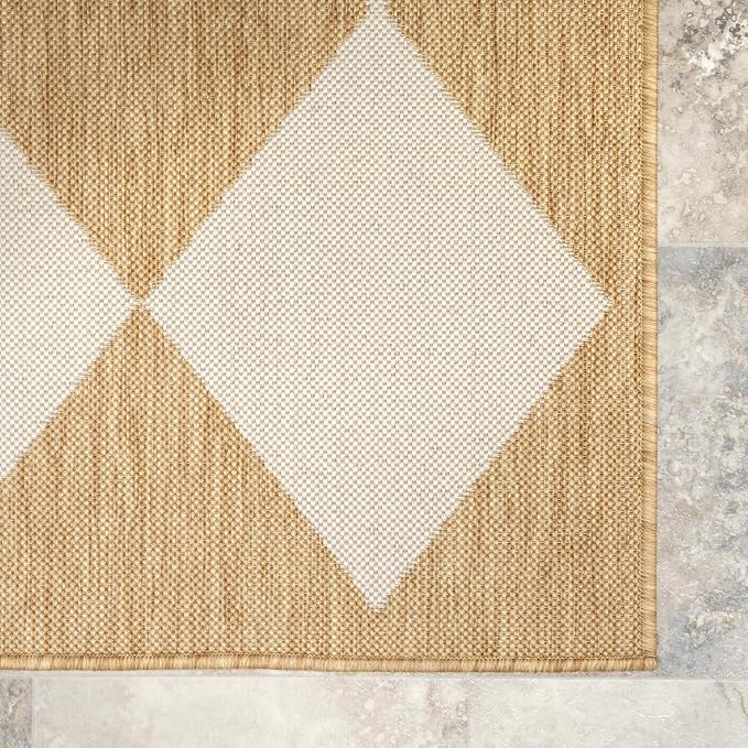 Nuloom Outdoor Performance Collection Sabina Tan/Ivory, High Traffic, Stain - Image 4