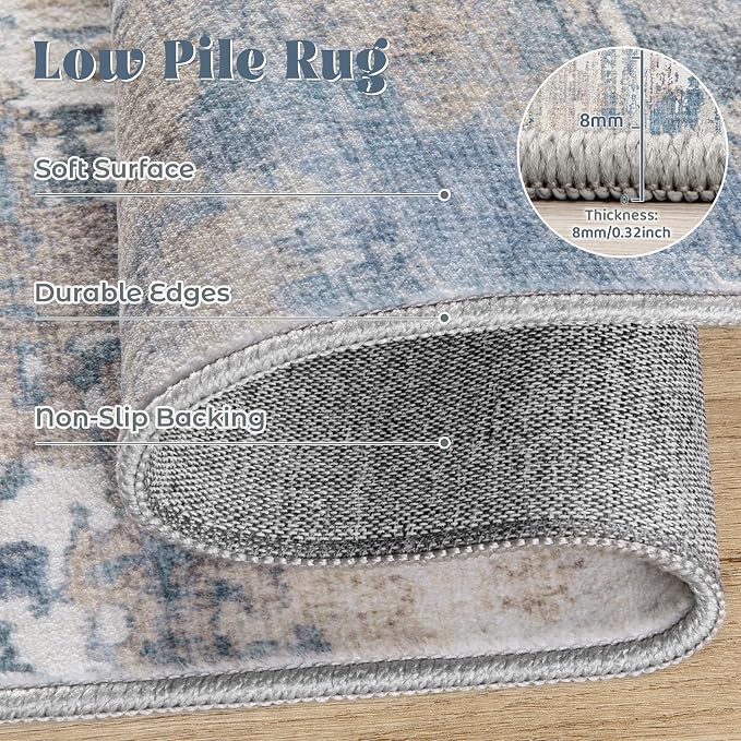 XLUEZ 6x9 Area Rugs for Living Room, Washable Modern Abstract Large Area Rug - Image 7