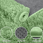 8x10 Area Rug for Living Room:Ultra Soft Fluffy Shag Light Green Rugs, Large - Image 5