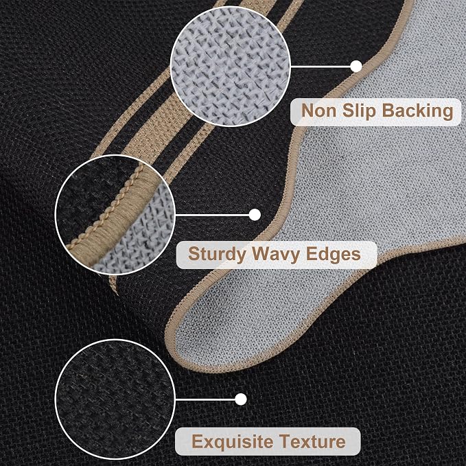 Scalloped Easy Jute 3x5 Outdoor Rug Washable Non Slip Rug - Image 3