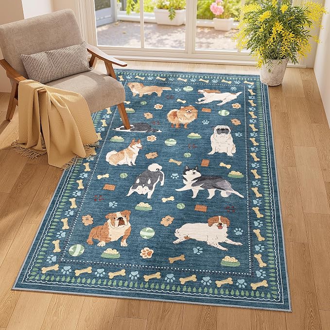 DUKINO 3x5 Area Rug, Lightweight Washable Entryway Rug by DUKINO