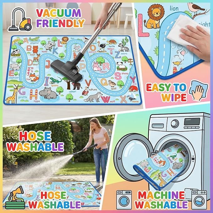 4.5x6 Feet Kids Rugs for Playroom Bedroom, Educational ABC Alphabet Area Rug - Image 6