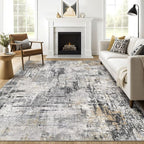 10x12 Area Rug Living Room: Washable Large Abstract Soft Stain Resistant Indoor by LOONGRUG