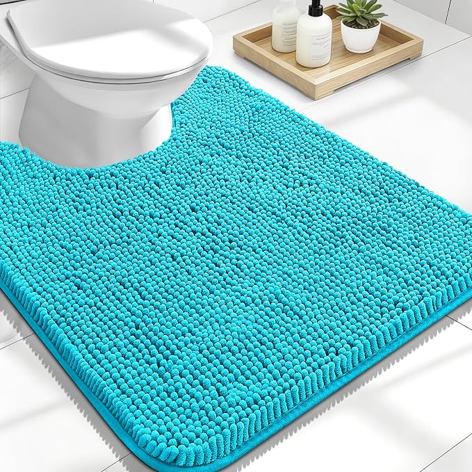 OLANLY Toilet Rugs U-Shaped 24x20, Extra Soft Absorbent Chenille Contour by OLANLY