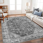 CHAMPLANT Area Rug 6'x9' Washable Vintage Traditional Floor Cover Thin Retro by CHAMPLANT