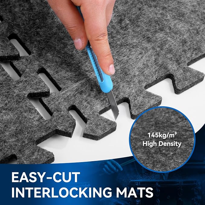 20 Pcs Interlocking Sound Absorbing Floor Mats, Non-Slip Felt Puzzle Mats - Image 5