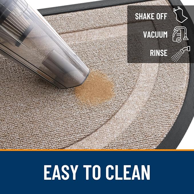 OLANLY Half Circle Door Mat Indoor Outdoor Entrance Welcome, Waterproof - Image 5