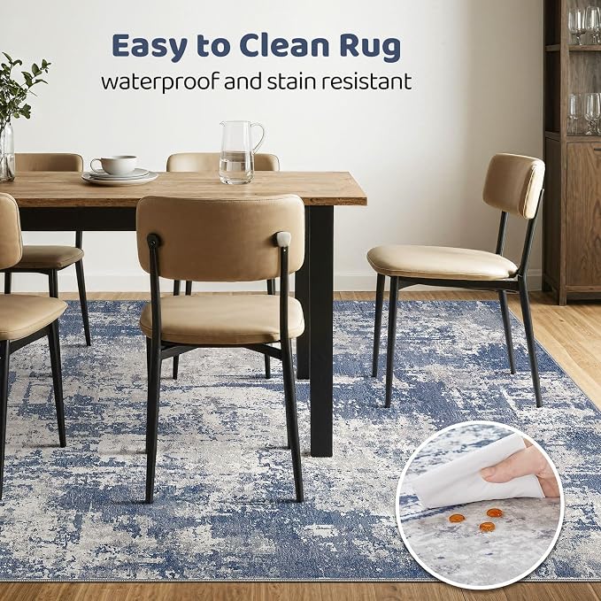 Area Rugs 9x12 Living Room: Washable Large Abstract Modern Soft Rugs Stain - Image 6