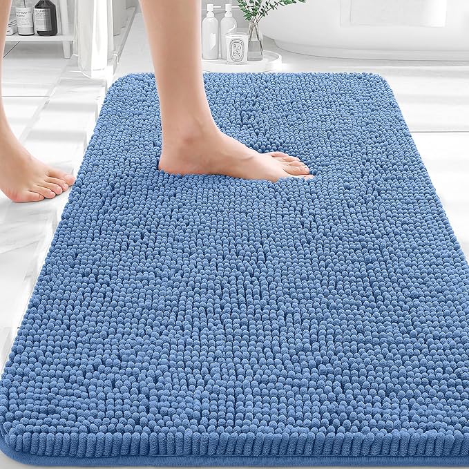 OLANLY Bathroom Rugs 30x20, Extra Soft Absorbent Chenille Bath Rugs, Rubber by OLANLY
