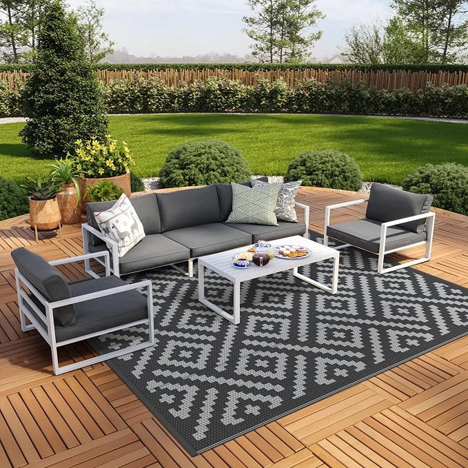 GENIMO Outdoor Rug for Patio Clearance, Reversible Plastic Camping Rugs by GENIMO