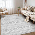 Nakagishi 5x8 Area Rugs Living Room: Washable Boho Large Neutral Soft Farmhouse by NakagishiAreaRug