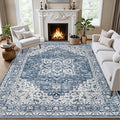5x7 Area Rugs Living Room Rug: Washable Vintage Boho Medallion Rug No Slip by EXPEDIX