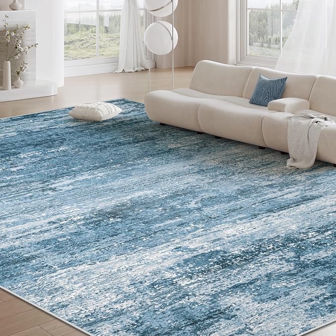 Washable Rug 9x12 Area Rugs for Living Room: Large Neutral Soft Rug Abstract - Image 6