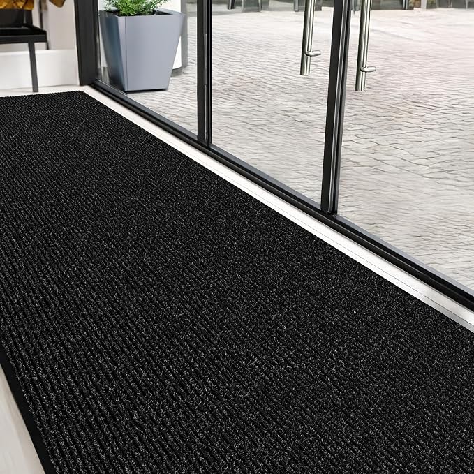 Commercial Door Mat 3'x16' Black, Heavy Duty Industrial Floor Mat by Unknown